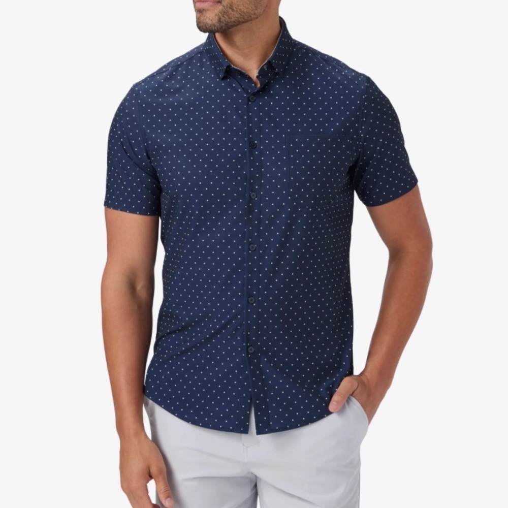 Traveler’s Collection Men’s 100% Cotton Short Sleeve Button Down Casual Shirt